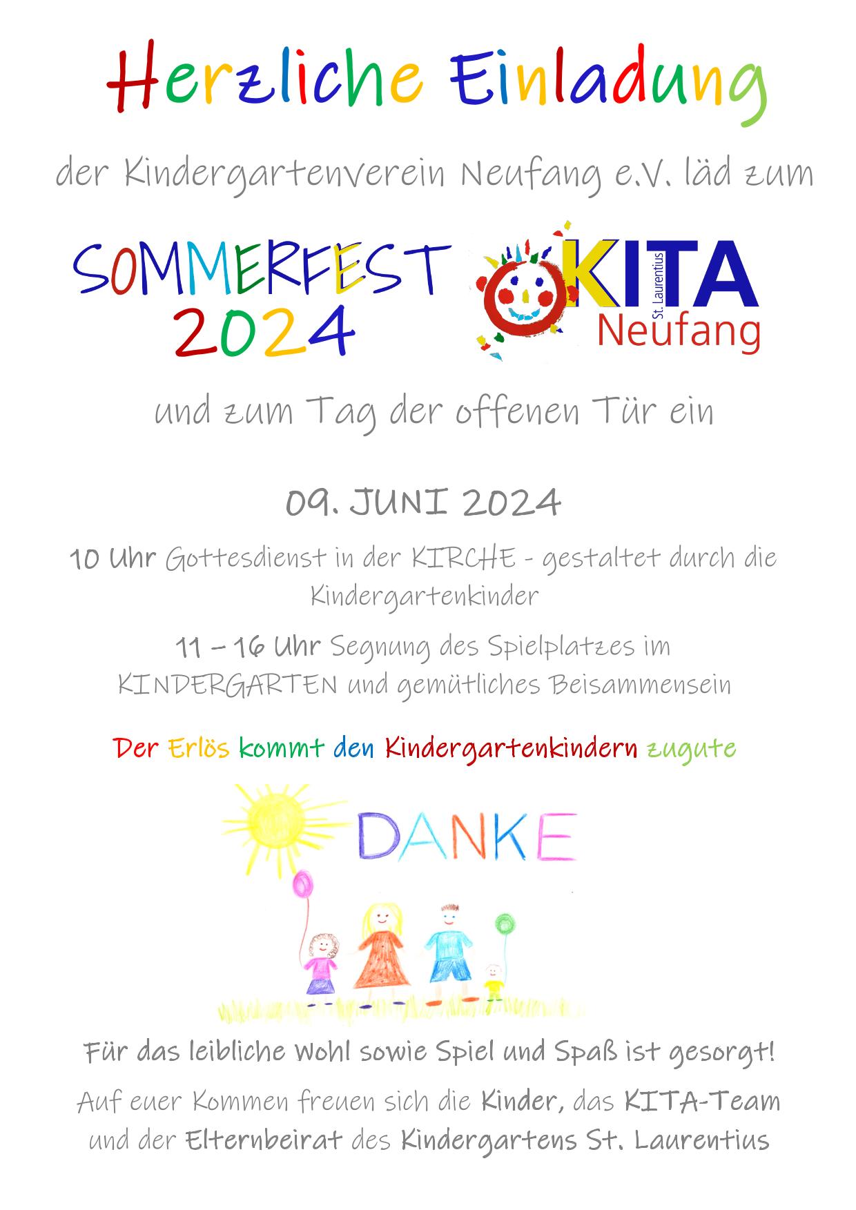 Sommerfest mit Tag der offenen Tür des Kindergartenverein Neufang