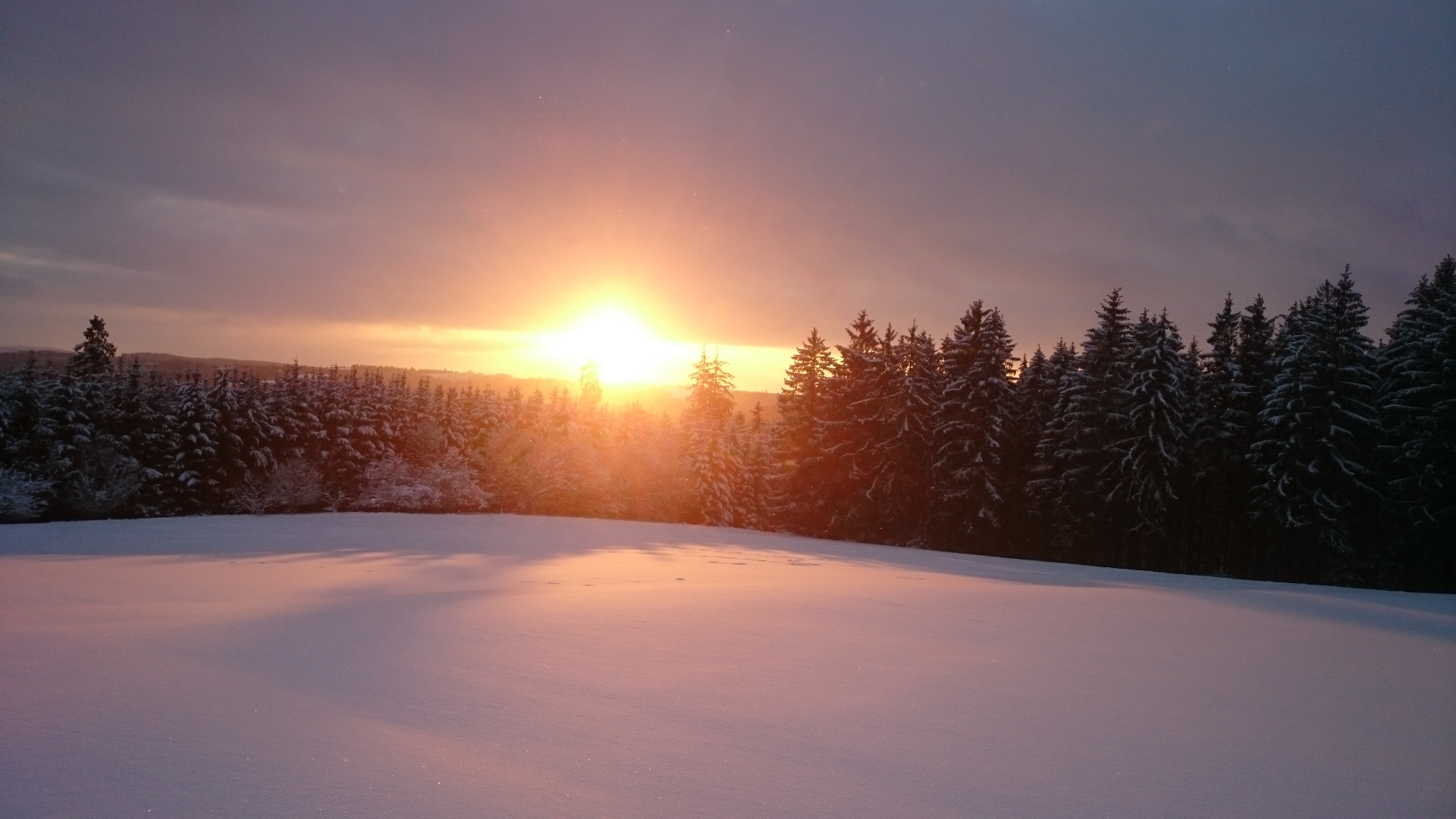 Winterlicher Sonnenuntergang