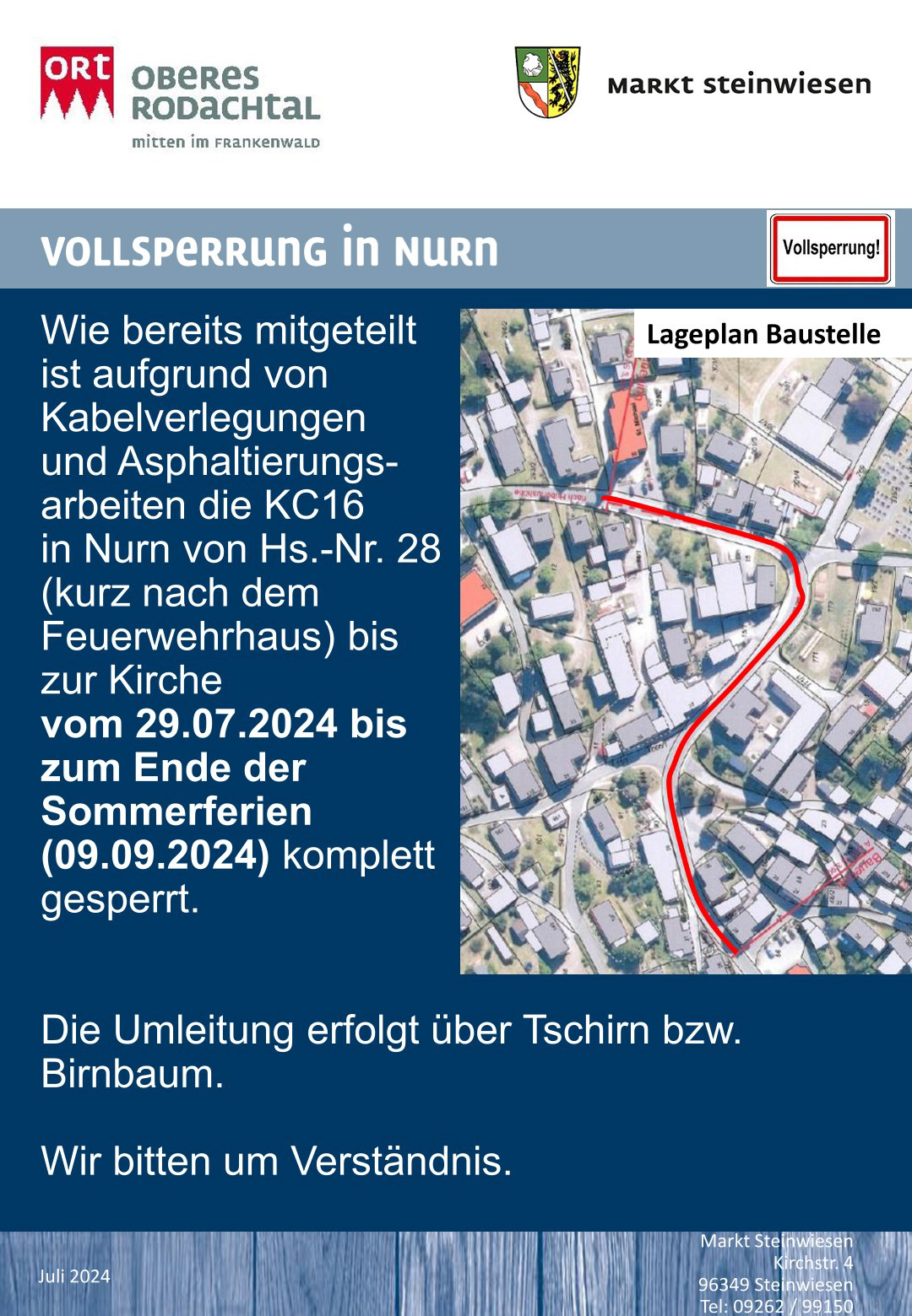 Vollsperrung in Nurn