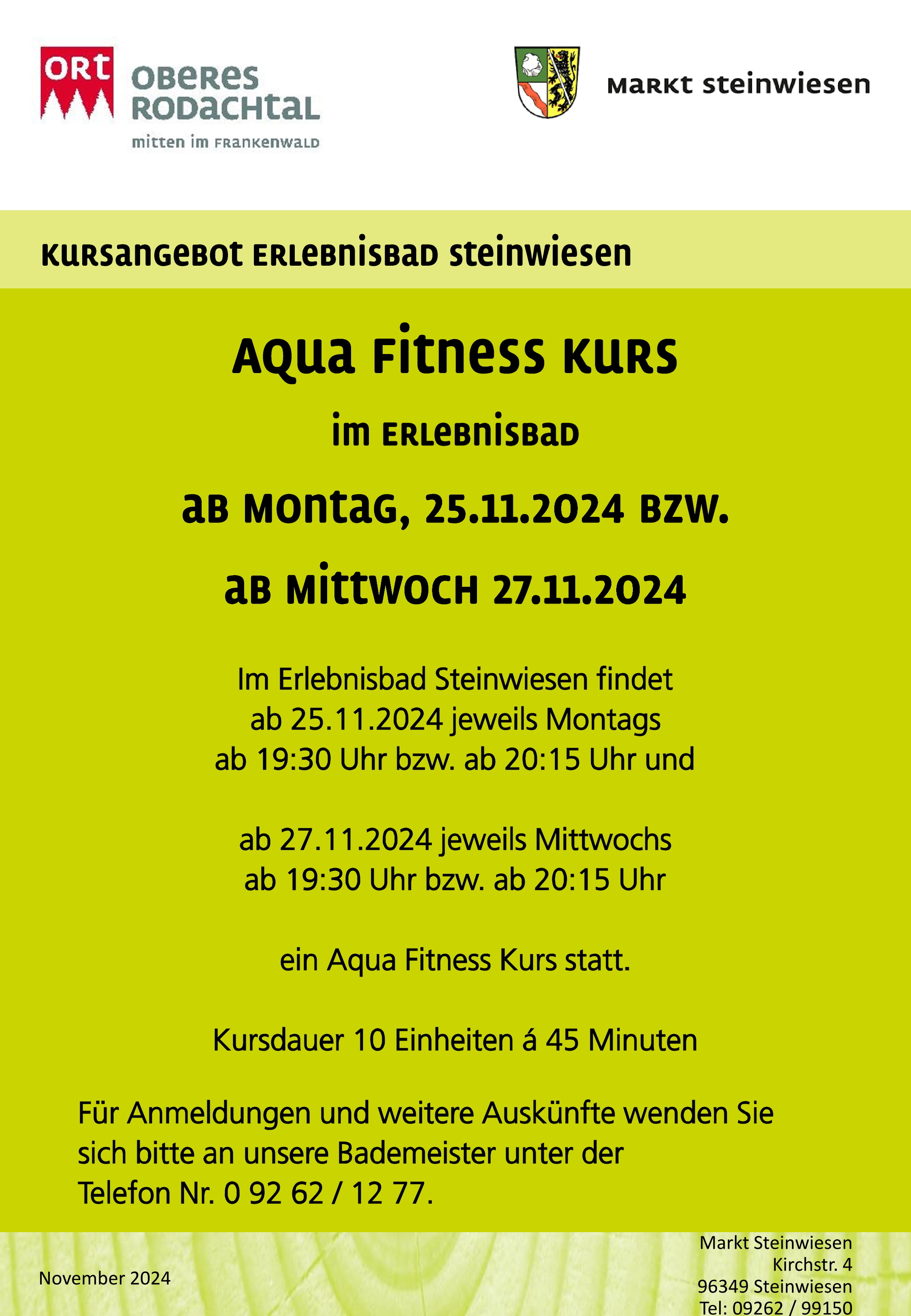 Aqua Fitness Kurs im Erlebnisbad (2)