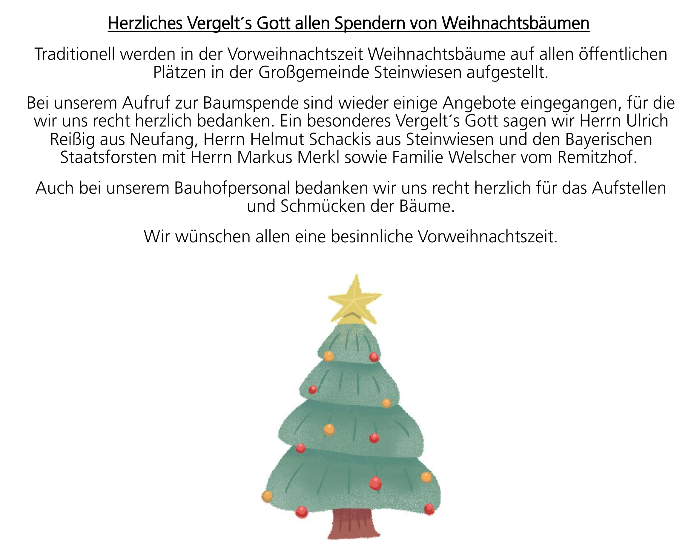 Danke Weihnachtsbäume